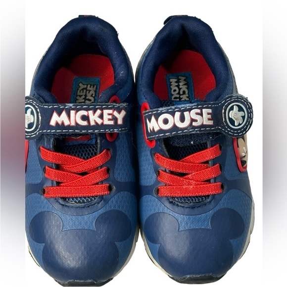 Micky Mouse Sneakers blue and red toddler child size 7 - Picture 2 of 9